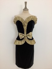 Vintage 1980s Gina Bacconi dress strapless wiggle evening cocktail gown #V2 @PRE
