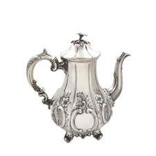 ANTIQUE VICTORIAN STERLING SILVER COFFEE POT - EXETER 1858