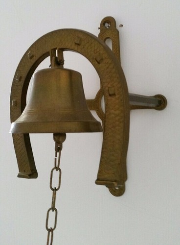 Horse shoe bell vintage brass - shoe,