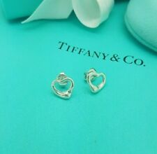Tiffany & Co. Elsa Peretti 11mm Open Heart Stud Earrings in Silver, RRP £430