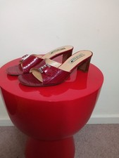 Brighton Red Leather Mule Heel