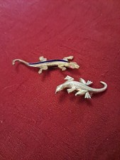 Two Lizard Brooches Gold