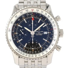 Authentic BREITLING Navi Timer Chronograph GMT46 A24322 A242B-2NP SS Automati...