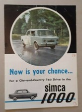 Simca 1000 Leaflet / Brochure