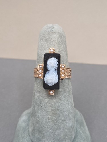 Victorian cameo nephrite - cameo, 14k