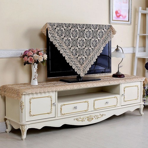 Coffee floral lace tablecloth - floral,