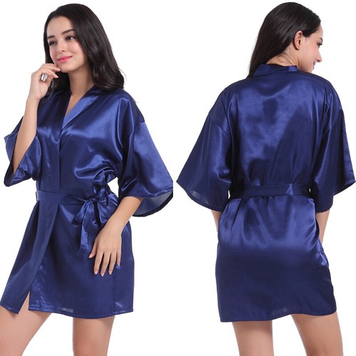 Plain satin silk robe - plain,