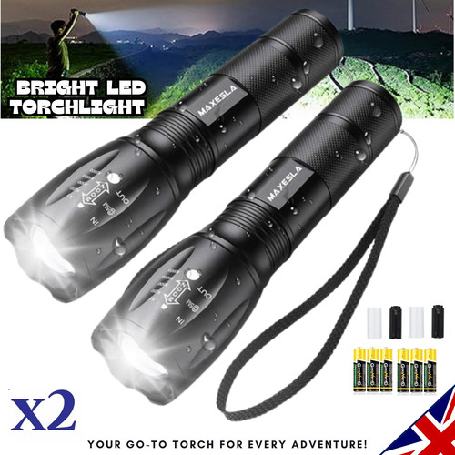 Led flashlight bright torch - 2x,