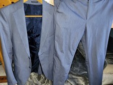 Boohoo Man Mens Blue 2 Piece Suit (34R) Trousers (34S) Decent Condition 