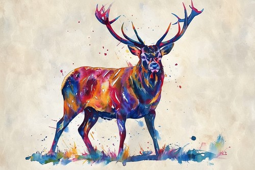 Stag deer canvas picture print - deer,