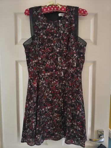 Reiss black floral dress - floral, size
