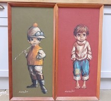 2 Barry Leighton Jones Original Oil painting of a Jocky and Street Urchin