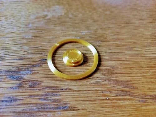 Printed flywheel cap and - cap,