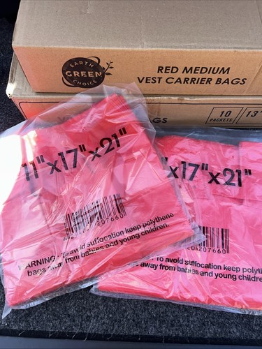 Red plastic vest bags - ,
