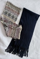 2 x M&S Ladies Scarf’s. Navy/Patterned. One Size (scarf/snood)