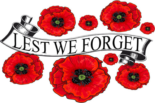 Lest forget red poppy day - red,