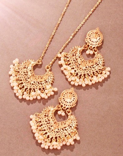 Gold jhumka bell drop - gold, pearl