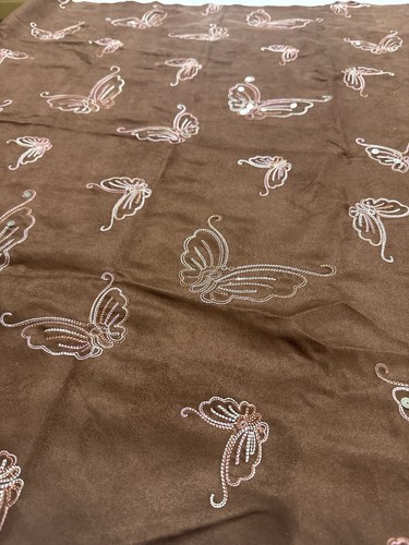 Faux suede butterfly fabric - suede,
