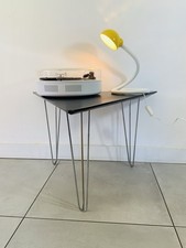 Triangular Shaped Table With Hairpin Legs 