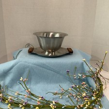 Vintage Mid-Century Modern 18-8 Stainless Steel Serving Set Teak Wood Handles