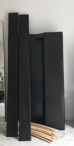 Dark brown faux - , bed