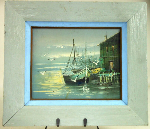 Mid century harbor painting - century,