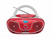 Boombox CD Player with BT, Remote Control, Radio, Red - Roxel