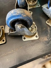 Pair of Heavy Duty Swivel Braked Castor Wheels – 100mm – 250kg Load – Machine Ma