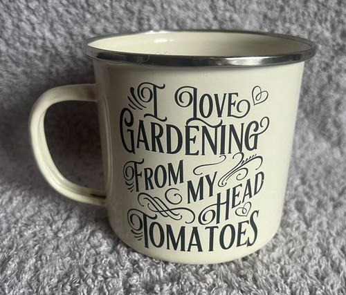 Mug tin with - with, writing