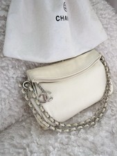 Chanel Lambskin Side Coco Chain Shoulder Bag - Cream