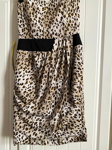 Reiss strapless satin leopard - satin,