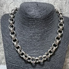 RETRO Rolo Chain Necklace Silver Tone Chunky Ghetto Unisex 48cm Industrial