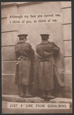 WW1 Soldiers Writing Letters Postcard Military