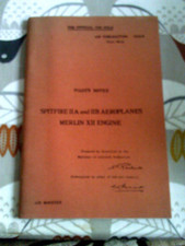 Air Ministry Pilot's Notes Spitfire IIA B Merlin XII Sapphire Reprint 1940