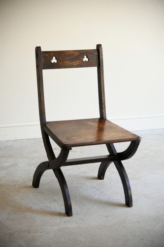 Gothic revival oak occasional - gothic,
