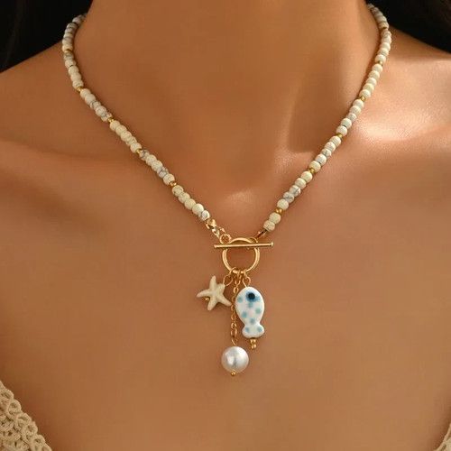 Bohemian starfish pendant - bohemian,