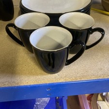 Denby Black Pepper Mugs X 3 