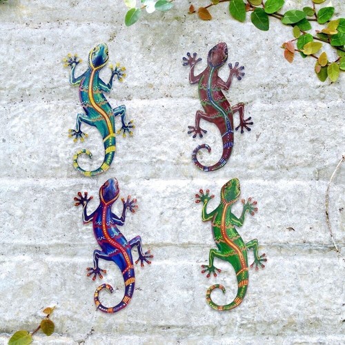 Colourful gecko metal lizard - colourful,