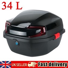 34L Motorcycle Top Box Motorbike Scooter Rear Luggage Universal Storage Case UK