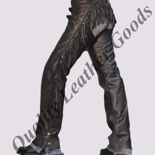 Genuine leather leder fringed - genuine,