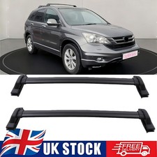 BLACK ROOF CROSS BARS FULL LENGTH TOP MOUNT LUGGAGE RACK FOR HONDA CRV MK3 07-12