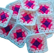 20 Crochet Granny Squares Calm Colour Scheme 3-inch
