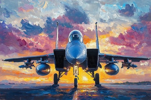 Military style jet plane - military,