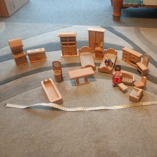 Wooden dolls house furniture - wooden,