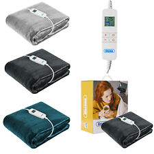 Electric Heated Throw Blanket 10 Heat Settings Washable Fleece Timer