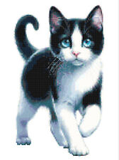 Black & White Kitten Cat Cross Stitch Paper Printed Pattern Posted to You Pets