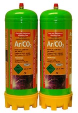 Argon/Co2 2x 220ltr gas bottle for MIG welding disposable cylinder 