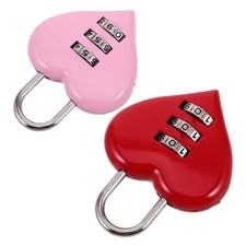  2 Pcs Heart Shaped Lock Small