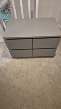 IKEA MALM Bedside tables x 2 - Chest of 2 drawers, grey, 40x55 cm