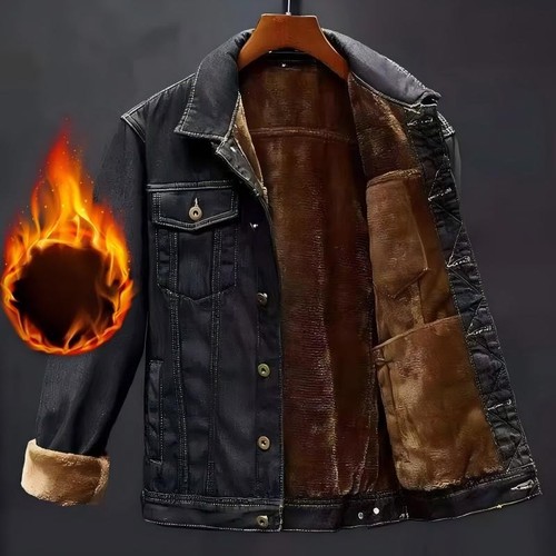 Mens denim winter thick fur - winter,